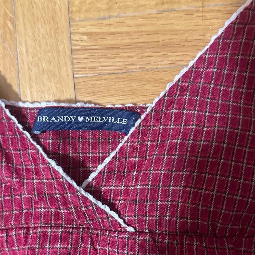 Brandy Melville Red Plaid Edith Tank Top - Picture 4 of 5